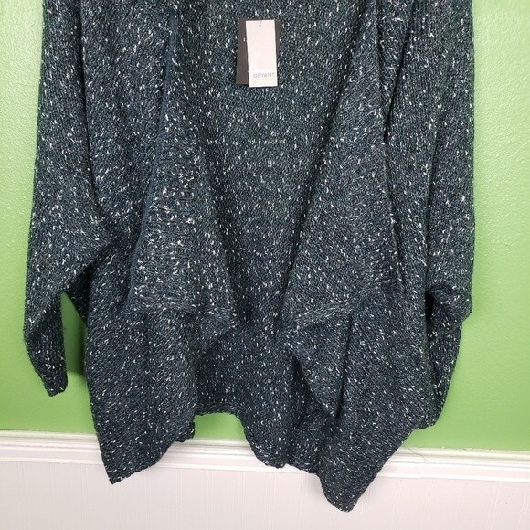 Lane Bryant NWT Women's Draped Blue Silver Open Cardi Shrug Jacket Size 26/28 - Picture 4 of 13